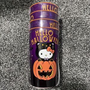 Hello Kitty Sanrio Halloween Plastic Cups Tumblers Set of 4 Sealed‎ Pumpkin 22oz